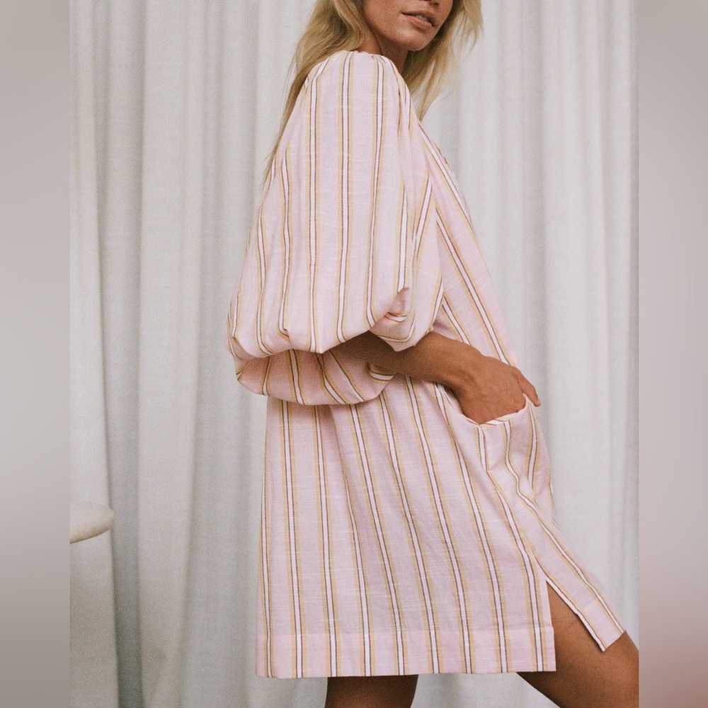 Daughters of India Poet Mini Dress in Pink Sorbet - Picture 10 of 13